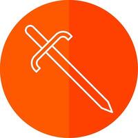 Cutlass Line Red Circle Icon vector