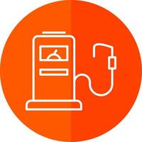 Gas Line Red Circle Icon vector