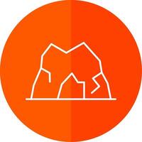 Cave Line Red Circle Icon vector
