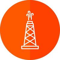 Oil Field Line Red Circle Icon vector