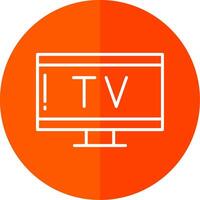 Tv Line Red Circle Icon vector