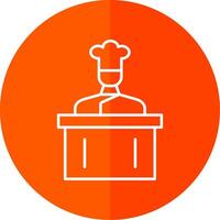 Cooking Show Line Red Circle Icon vector