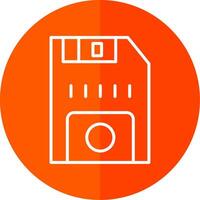 Floppy Disk Line Red Circle Icon vector
