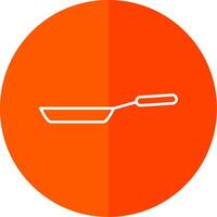 Frying Pan Line Red Circle Icon vector