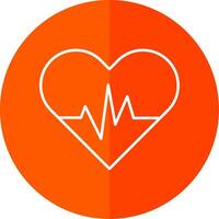 Heart Beat Line Red Circle Icon vector