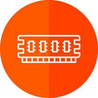 Ram Line Red Circle Icon vector