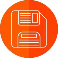 Floppy Disk Line Red Circle Icon vector
