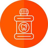 Mouthwash Line Red Circle Icon vector