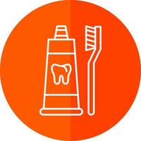 Toothpaste Line Red Circle Icon vector