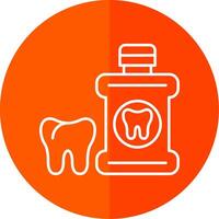 Mouthwash Line Red Circle Icon vector