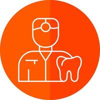 Dentist Line Red Circle Icon vector