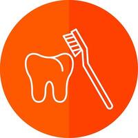 Toothbrush Line Red Circle Icon vector