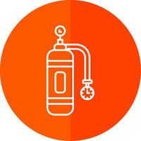 Oxygen Tank Line Red Circle Icon vector