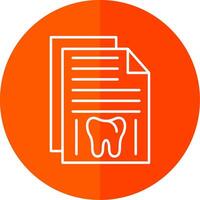 Dental Record Line Red Circle Icon vector