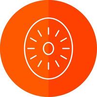 Kiwi Line Red Circle Icon vector