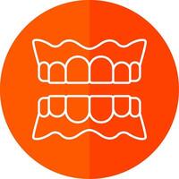 Denture Line Red Circle Icon vector
