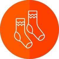 Pair of Socks Line Red Circle Icon vector