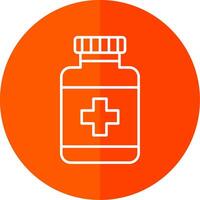 Medicine Bottle Line Red Circle Icon vector