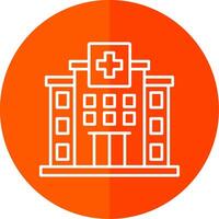 Hospital Line Red Circle Icon vector