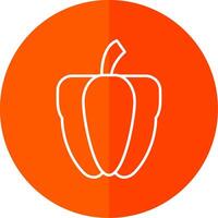 Capsicum Line Red Circle Icon vector