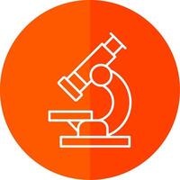 Microscope Line Red Circle Icon vector