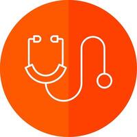 Stethoscope Line Red Circle Icon vector