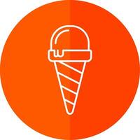 Ice Cream Line Red Circle Icon vector