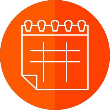 calendario línea rojo circulo icono vector