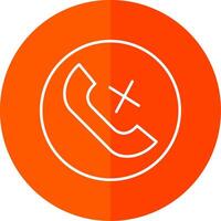 Missed Call Line Red Circle Icon vector