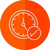 Time Management Line Red Circle Icon vector