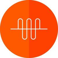 Audio Wave Line Red Circle Icon vector