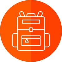 Backpack Line Red Circle Icon vector