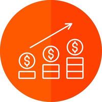 Chart Line Red Circle Icon vector