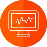 Cardiac Monitor Line Red Circle Icon vector