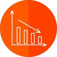 Bar Chart Line Red Circle Icon vector