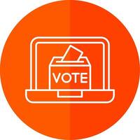 Online Voting Line Red Circle Icon vector