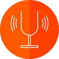 Tuning Fork Line Red Circle Icon vector