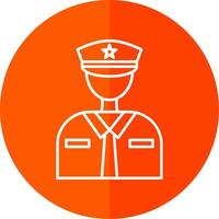 Officer Line Red Circle Icon vector