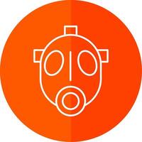 Gas Mask Line Red Circle Icon vector