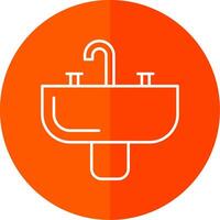 Sink Line Red Circle Icon vector