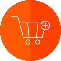 Add To Cart Line Red Circle Icon vector