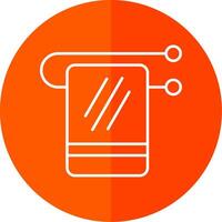 Towel Rack Line Red Circle Icon vector