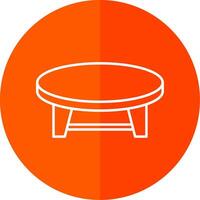 Coffee Table Line Red Circle Icon vector