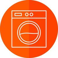 Laundry Machine Line Red Circle Icon vector