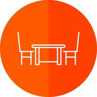 Dining Table Line Red Circle Icon vector
