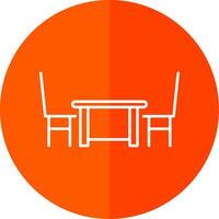 Dining Table Line Red Circle Icon vector