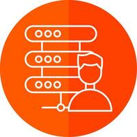 Data Scientist Line Red Circle Icon vector