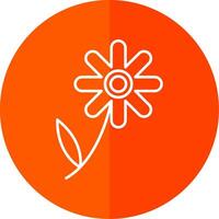 Chamomile Line Red Circle Icon vector