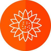 Sunflower Line Red Circle Icon vector