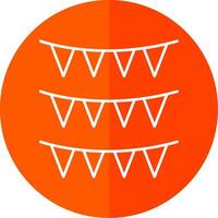 Bunting Line Red Circle Icon vector